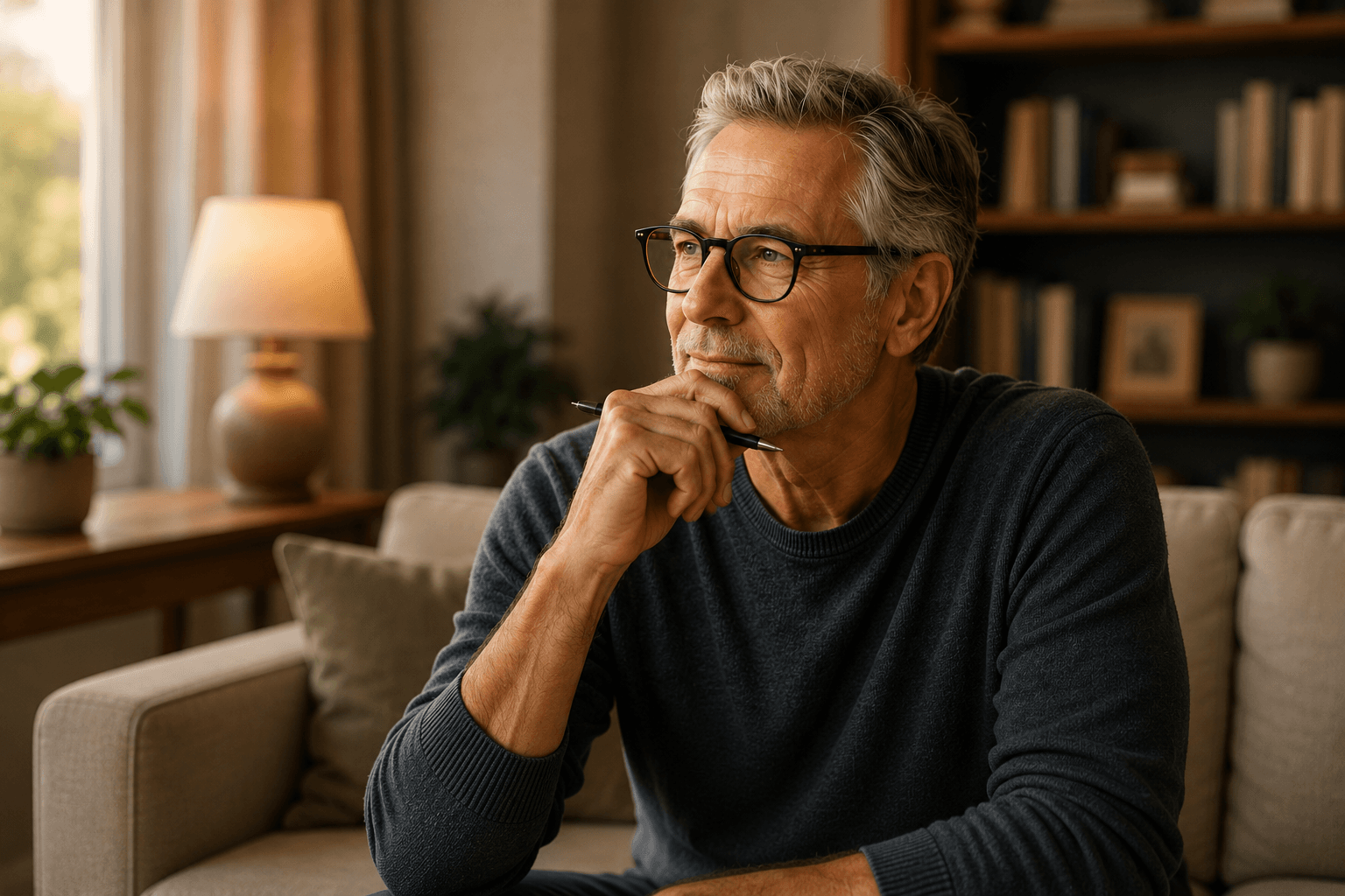 Man sitting comfortably in a chair