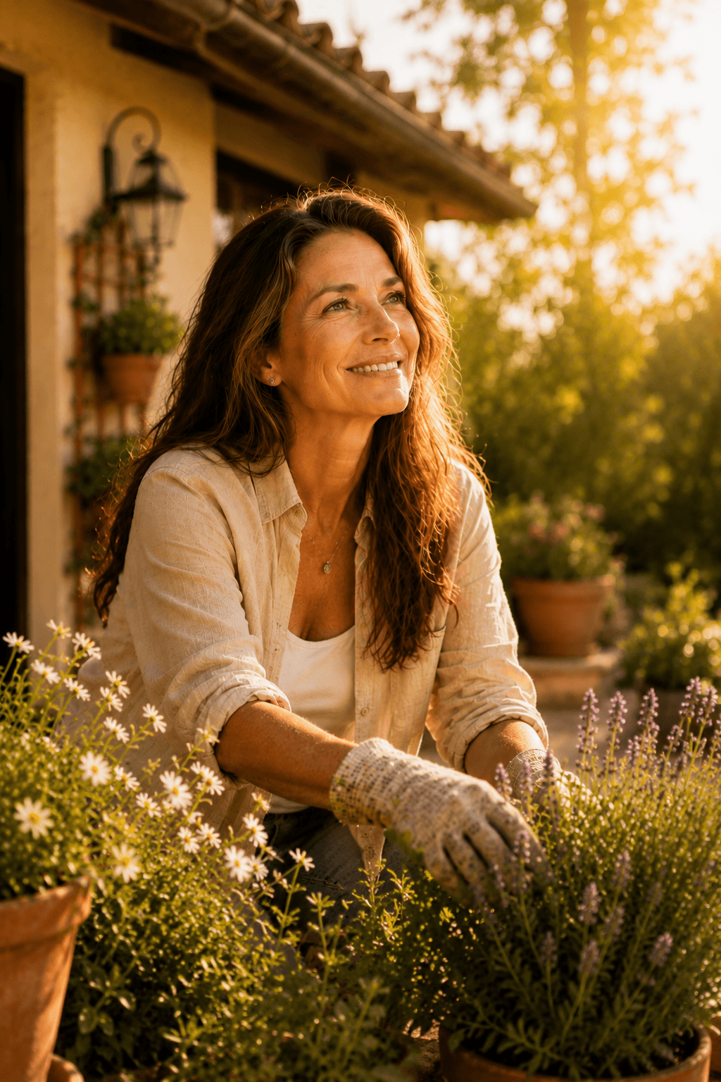 Woman beginning her morning feeling calm and energized