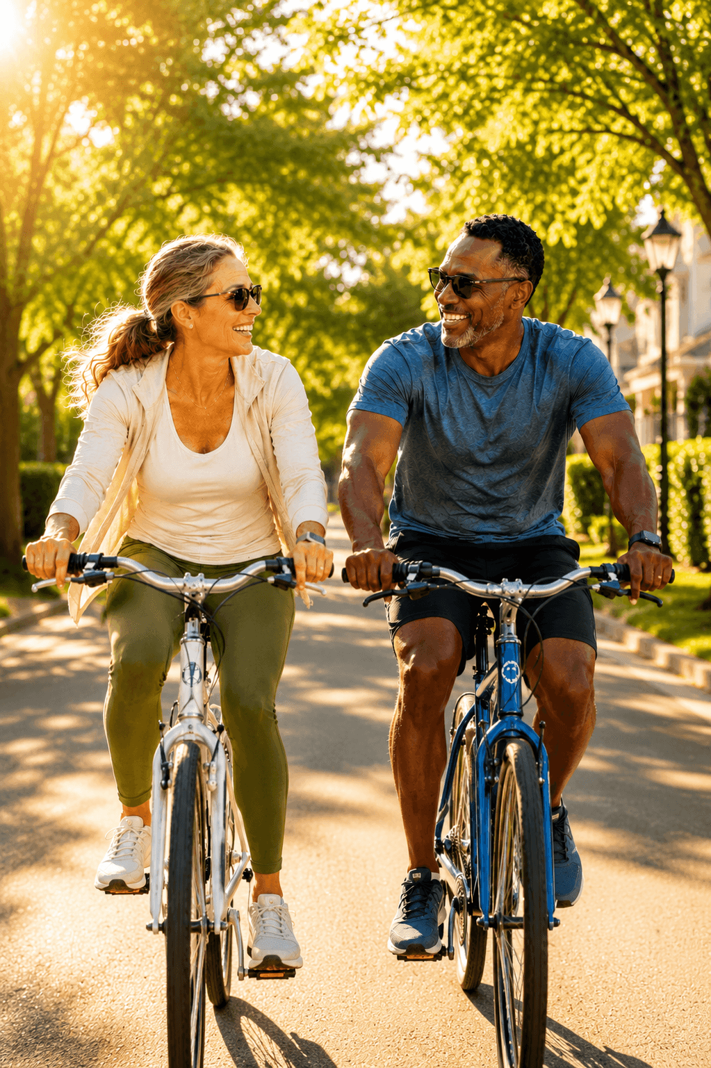 Woman moving confidently through her day outdoors